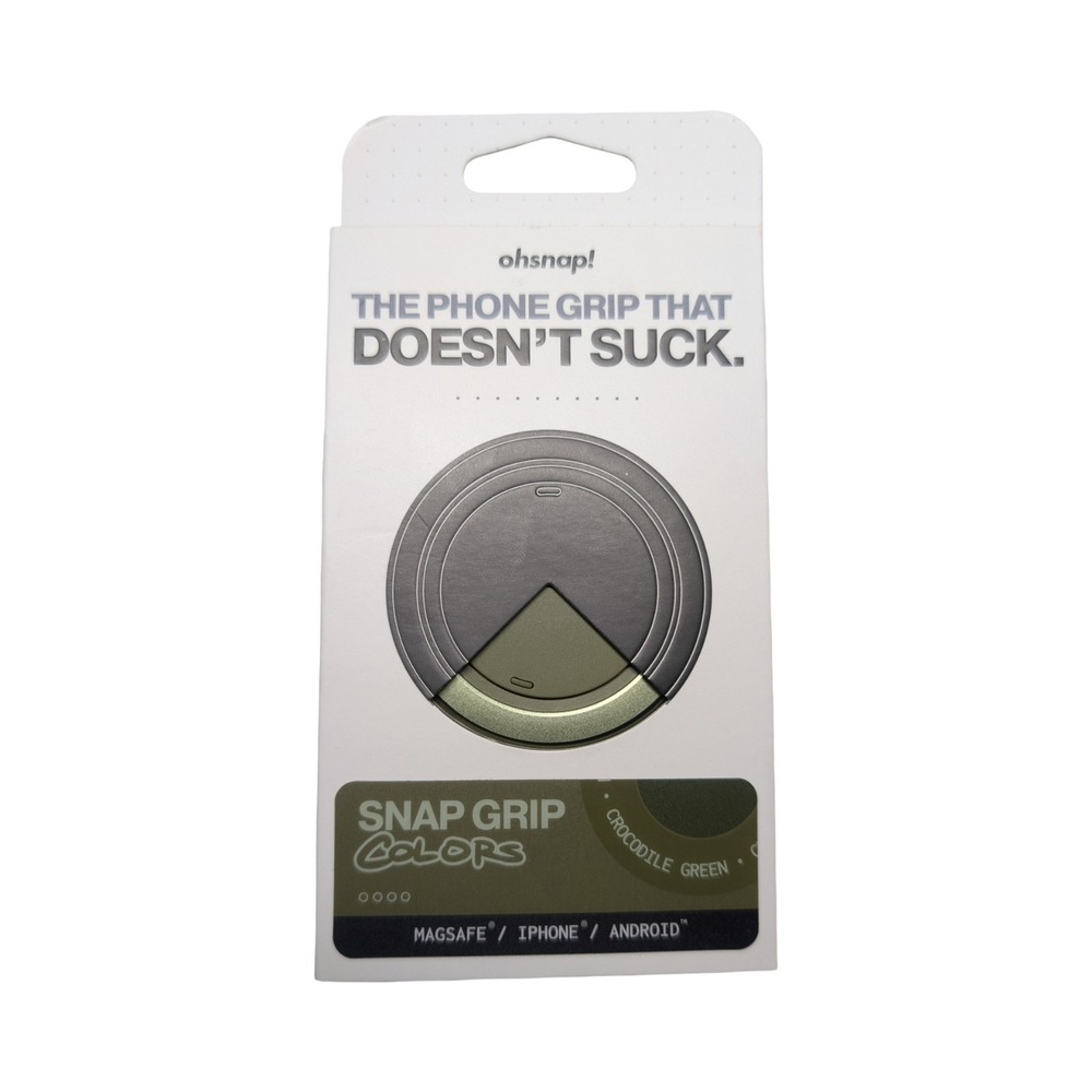 Gg1-O OhSnap Magnetic UltraThin Grip & Stand Magsafe Charge-thru Crocodile Green